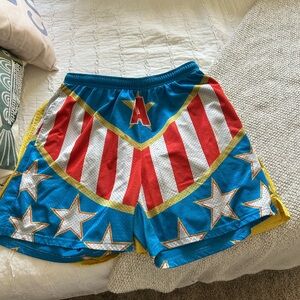 Men's Athletic Star & Stripe Performance Shorts - Blue/Red